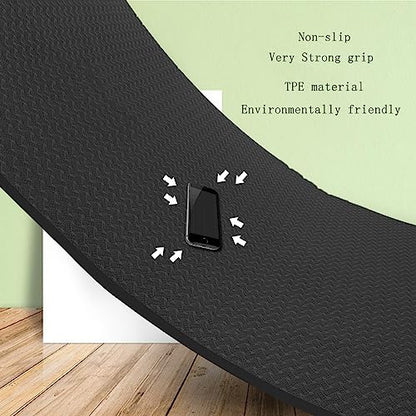 Yoga Mat 1/3" (8mm) Thick Non-Slip, Women Men Fitness & Exercise Mat, 72"Lx24"W Eco-Friendly TPE Workout Mat with Carrying Strap for Yoga, Pilates, Home Gym, Floor Exercises - color: Black