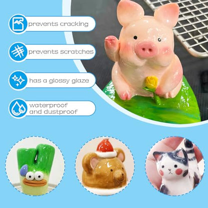 50ml Air Dry Clay Glaze, Protect Clay Surfaces, Delivers Gloss Glaze Effect - size: gloss