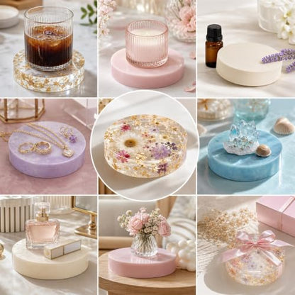 Extra Deep Coaster Resin Molds for 6 Cavity Round Thick Epoxy DIY Art Craft | 4 Inches Extra Thick Round Coaster Silicone Mold for Resin Epoxy, Flower Preservation, Easy Release, Beginner Friendly