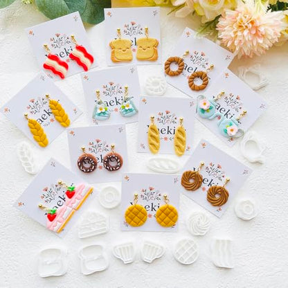 Food Shape Polymer Clay Cutters Set – Molds, Clay Cutters for Polymer Clay, Clay Earring Tools（Non-Food Items） - color: E color