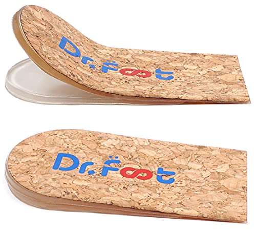Dr. Foot's Heel Lift for Leg Length Discrepancies, Height Increase Insole for Heel Spurs, Heel Pain, Sports Injuries, and Achilles tendonitis (2 Layers: Small-Women's 4.5-9.5|Men's 6-8.5) - color: Cork, size: 2 Layers: Small-Women's 4.5-9.5|Men's 6-8.5