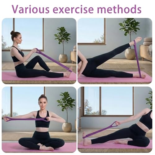 Figure 8 Resistance Bands with Non-Slip Handles for Arm Back & Shoulder 3PC - color: Purple