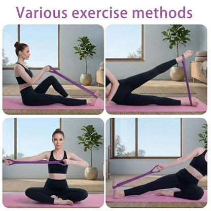 Figure 8 Resistance Bands with Non-Slip Handles for Arm Back & Shoulder 3PC - color: Purple