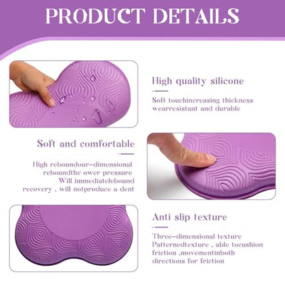 2 Packs Yoga Knee & Elbow Cushions - Extra Thick Foam for Knees, Elbows, Wrists, Hands & Head - Pilates & Kneeling Pads - Support Foam Pads for Women & Men - color: purple