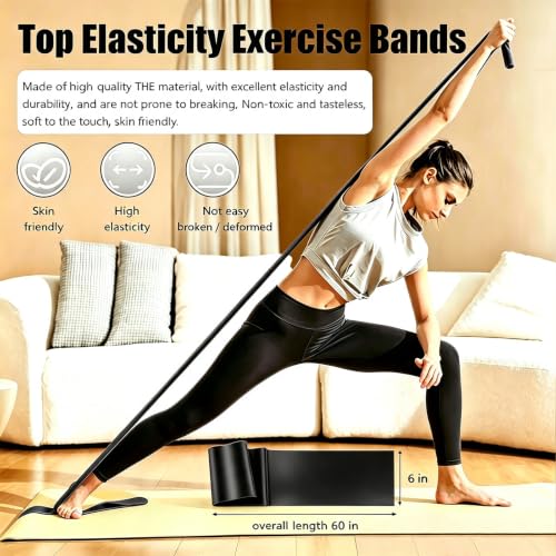 Resistance Bands for Working Out, Physical Therapy, Yoga & Pilates - color: Black
