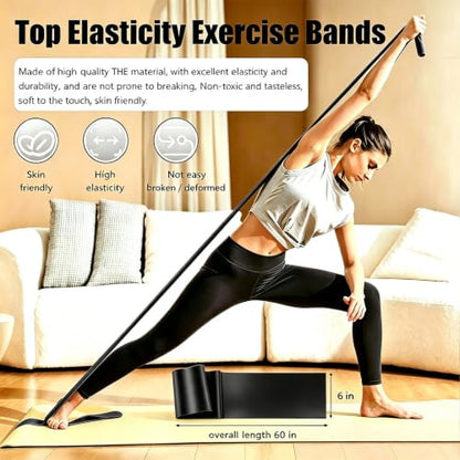 Resistance Bands for Working Out, Physical Therapy, Yoga & Pilates - color: Black