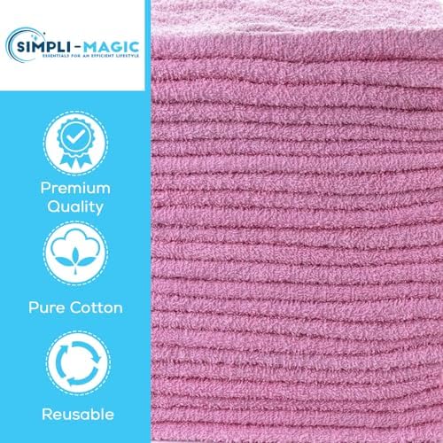 Simpli-Magic Cotton Hand Towels 16"x27" (12 Pack) – Soft Towels for Bathroom, Kitchen, Salon & Gym (Pink) - color: New Pink, size: 16 in x 27 in