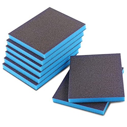 8Pcs 80 Grit Sanding Sponge, Jamiikury Coarse Sanding Blocks Washable and Reusable, Wet Dry Sandpaper Sponge for Wood Metal FurniturePaint and Drywall - size: 80 Grits