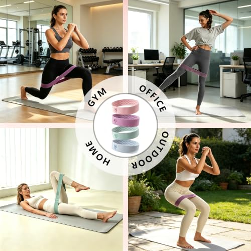 4 Levels Fabric Booty Exercise Resistance Bands for Working Out