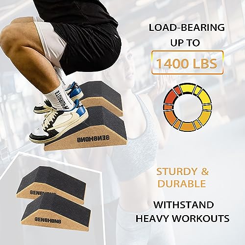 Squat Wedge Block Slant Board for Squats Squat Wedge for Heel Elevated Squat Professional Squat Ramp 2PCS