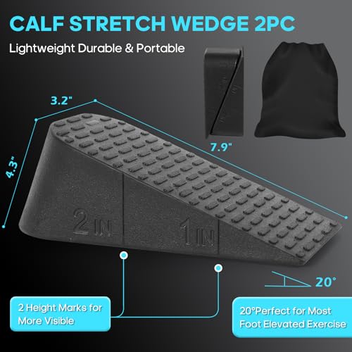 Squat Wedge Elevated Squats Block: Portable Knees Over Toes Ergonomic Equipment Calf Raise Exercise Platform for Full Range of Motion Improve Strength Stability and Mobility