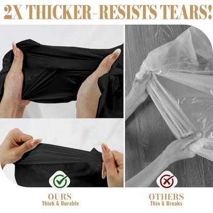 Disposable Table Cloth Plastic, 54In x 300Ft Black Plastic Tablecloth Roll | Black Tablecloth Roll PEVA, Waterproof Premium Table Cover Roll with Slide Cutter for Banquet, Party, Birthday, Festival - color: Black, size: 54" x 3600" (Rectangular)