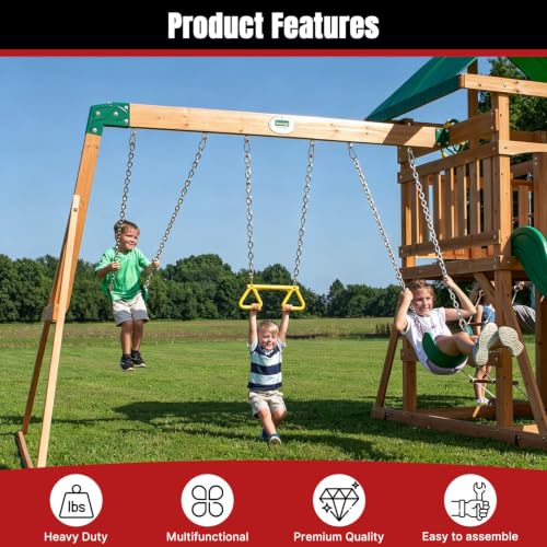 2Pcs 40" Heavy Duty Swing Chain Stainless 4 Spring Hooks Porch