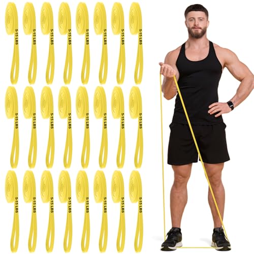 Outus 24 Pack Resistance Bands Bulk Pull up Assist Bands for Strength Training Physical Therapy Group Workouts & Home Fitness Portable Stretch Band for Men Women - color: Yellow