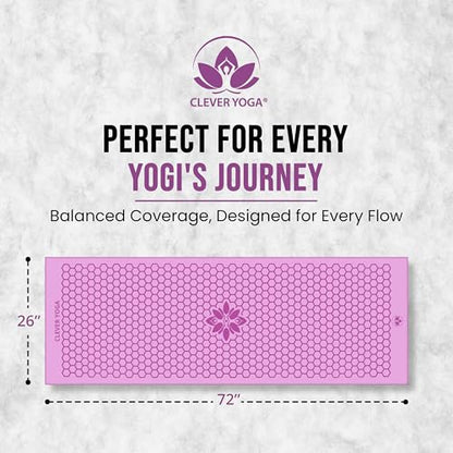 Clever Yoga Hot Yoga Mat Towel – Non-Slip Grip for Hot Yoga, Sweat Absorbent, Honeycomb Silicone Grip, Stays Flat – Ideal for Pilates, Travel, Washable & Lightweight - Lilac - color: Lilac