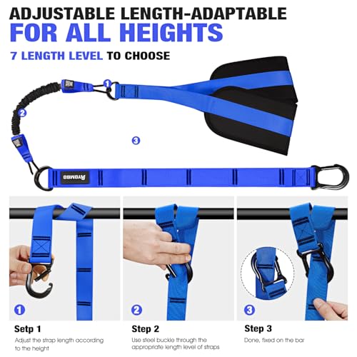 Ayombo Pull Up Assistance Bands, Resistance Bands for Pull Up Bar Workout, Adjustable Heavy Duty Pull Up Assist Equipment with 4 Assistance Bands, Home Gym Fitness Exercise Strength Training - color: Blue