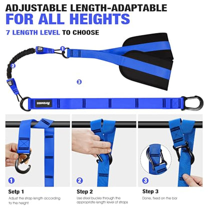 Ayombo Pull Up Assistance Bands, Resistance Bands for Pull Up Bar Workout, Adjustable Heavy Duty Pull Up Assist Equipment with 4 Assistance Bands, Home Gym Fitness Exercise Strength Training - color: Blue