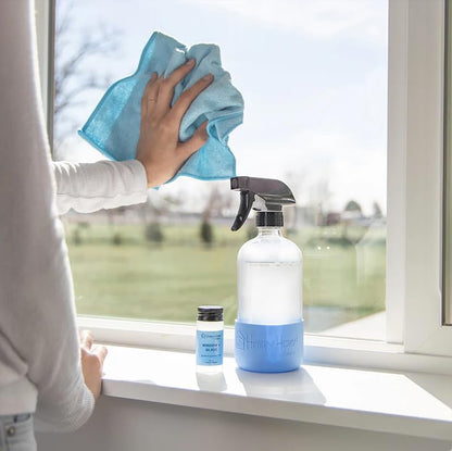 Zatural Hempy Home Starter Kit | Barefoot Approved™ | 4 Reusable Bottles + 4 Concentrates + Micro Fiber Towel | Bathroom - Floor - Multi-Surface - Window