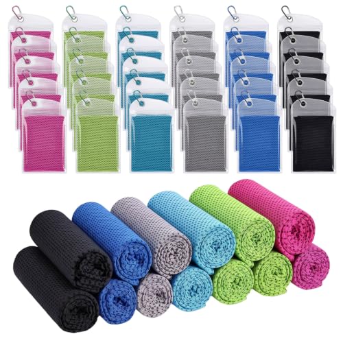 Honoson 30 Pack Cooling Towels for Neck and Face, 27 x 16 in, Classic Color - color: Classic Color