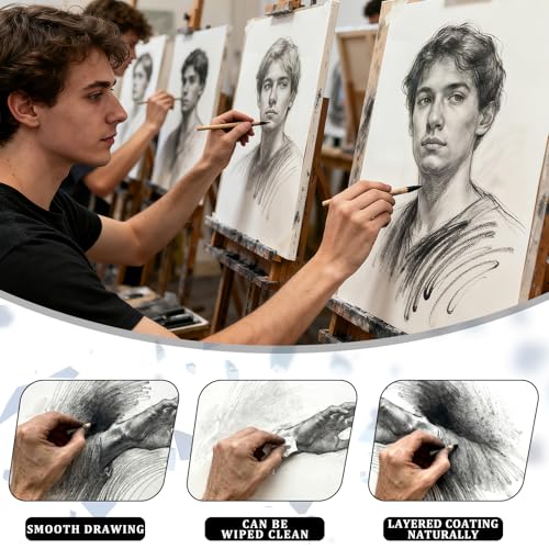Charcoal Powder for Drawing - Fine Art Charcoal's for Sketching, Shading & Blending - Professional Charcoal Art Supplies for Artists (8 Ounces)