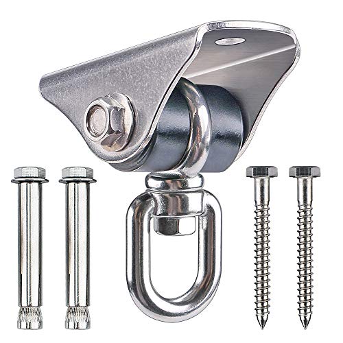 360° Swivel Silent Swing Hanger 1000 LB Capacity Hammock Chair Mount Stainless Steel Swing Hardware Ceiling Mount for Hanging Chair, Porch Swing, Yoga Swing, Heavy Bag - color: 1pcs 360° Silent Swing Hanger