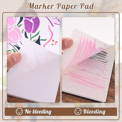 8.3 × 8.9 Inch Marker Pad, Smooth Sketchbook for Alcohol Markers | Smooth Marker Paper, Bleed Control, Regular Cover, Travel Size, for Ink Pens, Gel Pens, Calligraphy And Sketching - size: 8.3×8.9 Inch (200gsm)