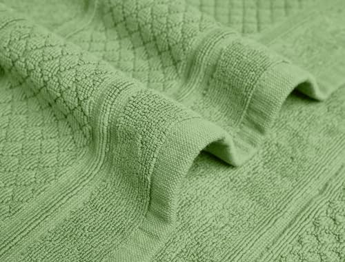 Avalon Towels Sage Green Bath Mat - 100% Cotton Set of 4 Absorbent Bathmat - Bathroom Mats Quick Dry Bath Mats for Bathrooms (22x34 Inches) - color: Sage Green, size: Pack of 4