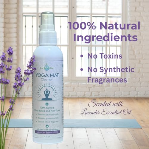 Yoga Mat Cleaner Spray, Non-Toxic, For PVC, TPE, NBR, Cotton, and EVA Mats, 4 oz