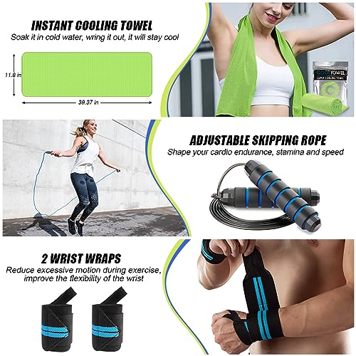 23 Pack Resistance Bands Set Workout Bands, 5 Stackable Exercise Bands