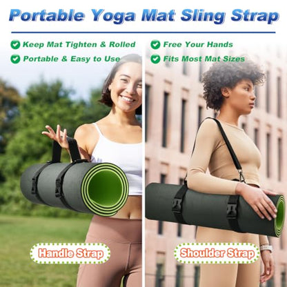 Cosmos Portable Yoga Mat Strap Mat Sling Picnic Blanket Strap with Adjustable Shoulder Strap & Handle for Festivals Picnics Camping Motorcycle Bedroll Pilates