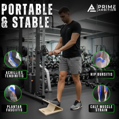 Physical Therapy Slant Board – Collapsible Stretching Wedge for Calf, Achilles, Ankle & Knee Rehab – Portable 5-Angle Incline Board for Recovery & Flexibility Training
