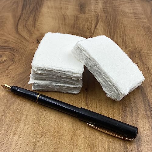Handmade 200 GSM Cotton Rag Deckle Edge Paper – Pack of 25 Sheets – Premium Textured Wedding Invitation, Calligraphy, Watercolor Mixed Media -2x3" (Place Card)) - size: 2x3" (Place Card)