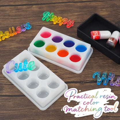 BIGEBO Silicone Palette with Lid, Non-Stick Silicone Paint Palette Resin Color Mixing Box for UV Resin Accessories Tools