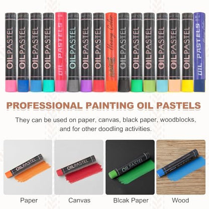 MECCANIXITY 6 PCS Oil Pastels, Soft Oil Chalk Pastels Crayons 11x70mm for Art Painting Drawing Blending, Color Crayons for Art Supplies Beginners, Black - color: Black