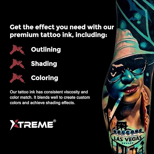 Xtreme Tattoo Ink Wetting Solution, Ultimate Solution to Keep Inks Fresh and Vibrant, Sterile, Vegan, Water-Based, Acrylic-Free (4 oz)