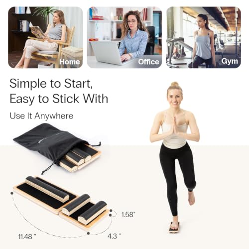 StrongTek Ankle Mobility Board, Wooden Single-Leg Balance Trainer, Non-Slip