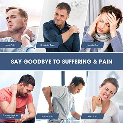ZAMAT Neck and Shoulder Relaxer w/Magnetic Therapy Pillowcase, Neck Stretcher Chiropractic Pillows for Pain Relief, Cervical Traction Device for Relieve TMJ Headache Muscle Tension Spine Alignment - color: Grey