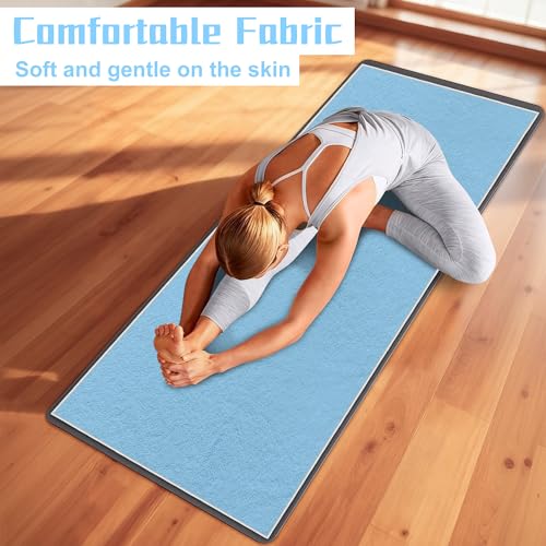 Yoga Towel,Ultra-Absorbent Yoga Mat Towel for Hot Yoga Towel Non Slip,Featuring Ultra-Stylish Prints,Ideal for Workouts,Hot Yoga, Bikram,Pilates Equipment,72 x 27 in, Blue - color: Blue
