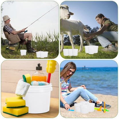 4 Pack Small Paint Bucket for Painting Pint Touch Up Paint Containers with Lids Empty Paint Cans Plastic Paint Storage Containers 1/2 Quart Paint Cans Hand Held Paint Pail for Leftover Paint