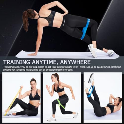Lianjindun Loop Resistance Exercise Bands Set for Home Gym, Set of 5 - color: Colour Set
