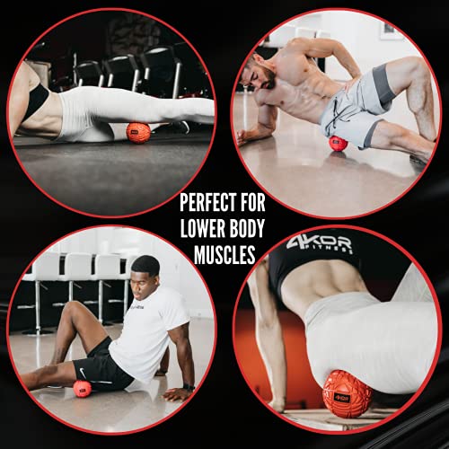 4KOR Massage Balls for Trigger Point Therapy - Myofascial Release Ball - Muscle Relief for Back, Neck, Shoulder, Foot Pain - Fitness Massage Balls for Mobility - Deep Tissue Release Ball - style: 4.75in Grippy Roller Ball