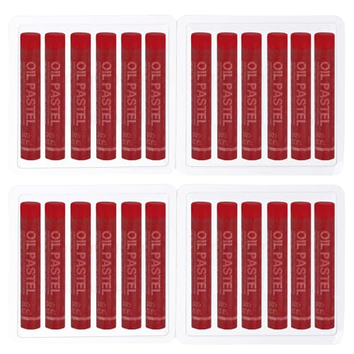 PATIKIL Red Oil Pastels, 24Pcs Soft Oil Crayons Creamy Pastels Stick Art Supplies for Art Painting Drawing Blending Graffiti for Artists Beginners - color: Red