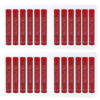 PATIKIL Red Oil Pastels, 24Pcs Soft Oil Crayons Creamy Pastels Stick Art Supplies for Art Painting Drawing Blending Graffiti for Artists Beginners - color: Red