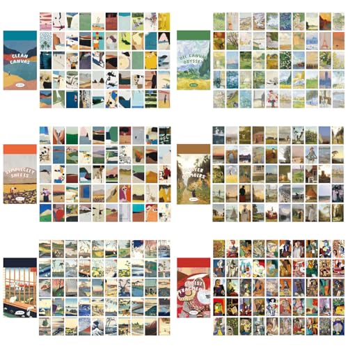 9 Sets 450 Sheets Washi Stickers for Journaling, Art Painting Drawing Themed Stickers Vintage Aesthetic Scrapbook Sticker Set for Bullet Journal Art Diary Card Craft Gifts Planner Notebook - style: Aesthetic Style 3