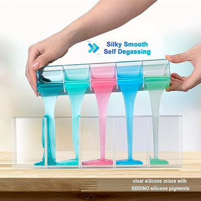 BBDINO Silicone Mold Making Kit, Mold Making Silicone 20A Translucent 4.4 lbs, Liquid Silicone for Mold Making 1:1 by Volume, Ideal for Casting Resin, Soap, Plaster, Wax Silicone Molds | 1A:1B Mixing -Self Degassing -4 Hrs Quick Cure -Flexible & Firm Well