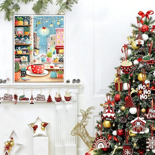 igoodom Christmas Diamond Art Kits for Adults, DIY Wall Decor | Diamond Painting Kit - Sparkling Full Drill Design Perfect for Home Decor, Holiday Gifting, And Relaxing Crafting 12x16inch - color: MZ2372, size: 11.8x15.7in(30x40cm)