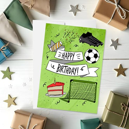Soccer Birthday Card – Sports Themed Birthday Card for Soccer Players and Coaches - style: Soccer