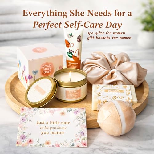 MHSMHL Gift Baskets for Women, Self Care Spa Gift Set, Birthday Gifts | for Mom Wife Grandma Daughter, Sending Sunshine Thinking of You Gifts for Christmas Best Friend, Sister, Teacher, Coworker