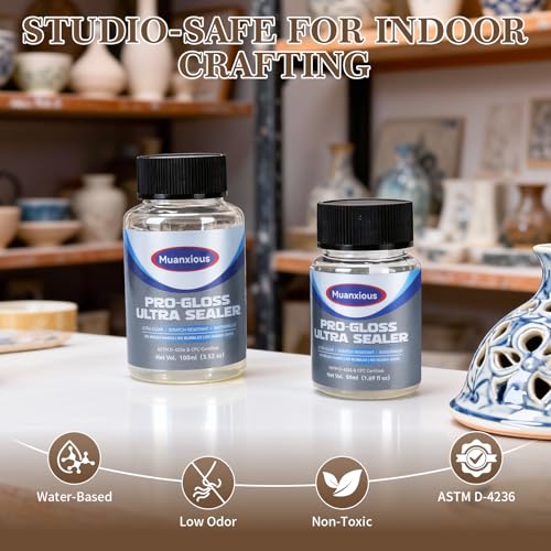 Studio High-Gloss Varnish for Air-Dry & Polymer Clay, 50 mL | Crystal-clear, no-tack finish after full cure; smooth, buildable coats preserve fine details on miniatures and clay jewelry - size: 50ml (1.69 fl oz)