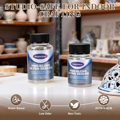 Studio High-Gloss Varnish for Air-Dry & Polymer Clay, 50 mL | Crystal-clear, no-tack finish after full cure; smooth, buildable coats preserve fine details on miniatures and clay jewelry - size: 50ml (1.69 fl oz)